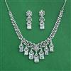 Cz Classic Necklace With Rhodium Plating