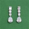 Cz Classic Earring With Rhodium Plating