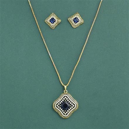 Cubic Zirconia Classic Pendant Set With Mehndi Plating