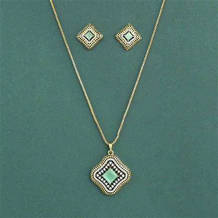 Cubic Zirconia Classic Pendant Set With Mehndi Plating