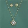 Cubic Zirconia Classic Pendant Set With Mehndi Plating