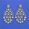 Cz Classic Earring With 2 Tone Rhodium Plating