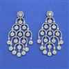 Cz Classic Earring With 2 Tone Rhodium Plating