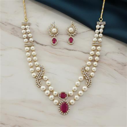 Cz Classic Necklace Set With 2 Tone Plating