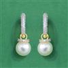 Cz Classic Earring With 2 Tone Rhodium Plating