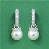 Cz Classic Earring With 2 Tone Rhodium Plating