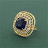 Cz Adjustable Ring With 2 Tone Plating