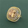 Cz Adjustable Ring With 2 Tone Plating