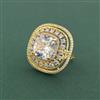 Cz Adjustable Ring With 2 Tone Plating
