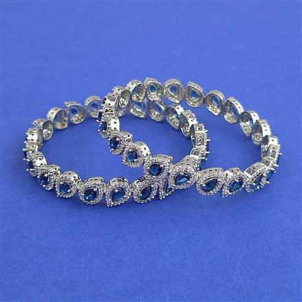 Cz Classic Bangles With Rhodium Plating