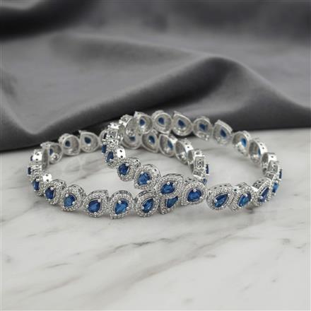 Cz Classic Bangles With Rhodium Plating