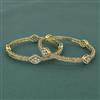 Cz Classic Bangles With Mehndi Rhodium Plating