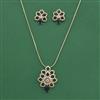 Cubic Zirconia Classic Pendant Set With 2 Tone Plating
