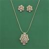Cubic Zirconia Classic Pendant Set With 2 Tone Plating