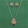 Cubic Zirconia Classic Pendant Set With 2 Tone Plating
