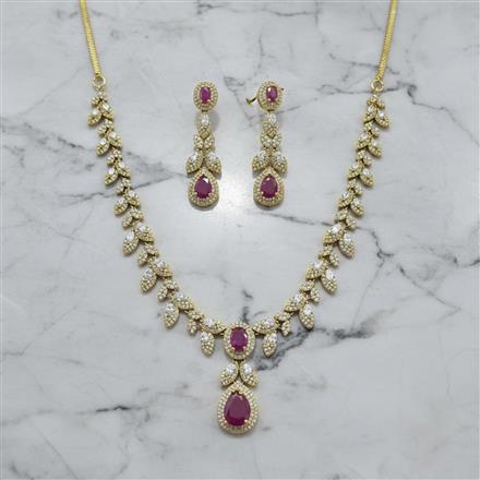 Cz Classic Necklace Set With Mehndi Plating