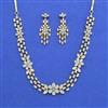 Cz Classic Necklace Set With 2 Tone Mehndi Rhodium Plating