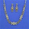 Cz Classic Necklace Set With 2 Tone Mehndi Rhodium Plating