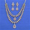 Cz Classic Necklace Set With 2 Tone Plating