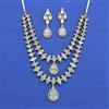 Cz Classic Necklace Set With 2 Tone Plating
