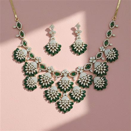 Cz Classic Necklace With Mehndi Plating