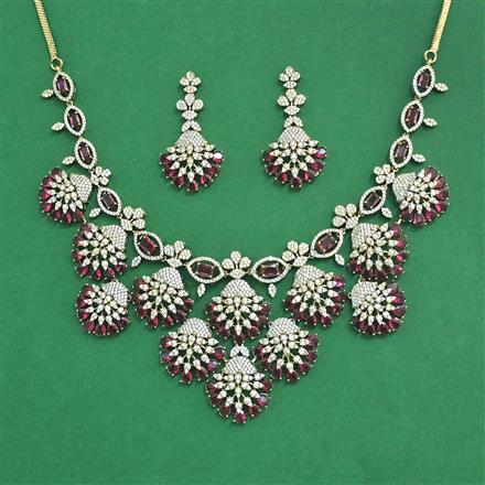 Cz Classic Necklace With Mehndi Plating