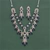 Cz Classic Necklace Set With Rhodium Plating