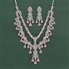 Cz Classic Necklace Set With Rhodium Plating