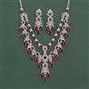 Cz Classic Necklace Set With Rhodium Plating