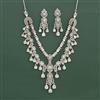 Cz Classic Necklace Set With Rhodium Plating
