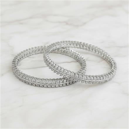Cz Classic Bangles With 2 Tone Plating