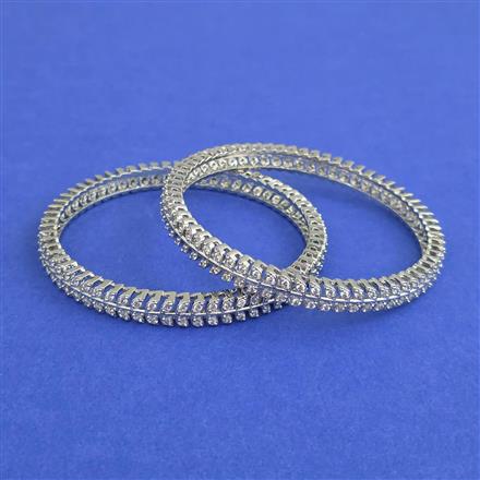 Cz Classic Bangles With 2 Tone Plating