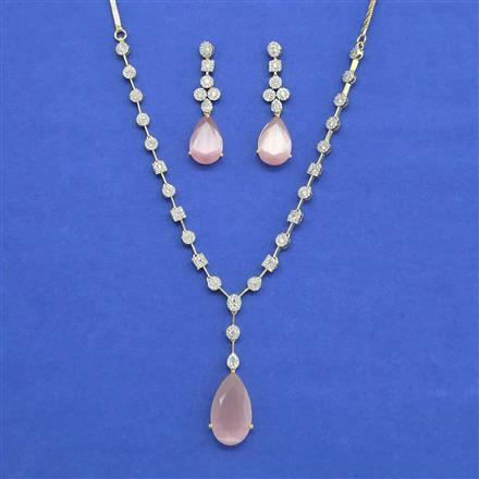 Cz Classic Necklace Set With 2 Tone Plating