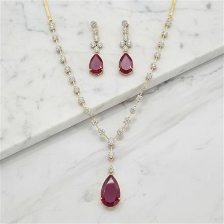 Cz Classic Necklace Set With 2 Tone Plating