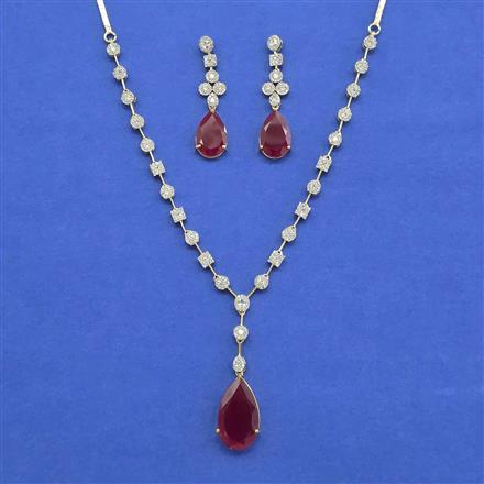 Cz Classic Necklace Set With 2 Tone Plating