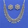 Cz Classic Necklace Set With 2 Tone Mehndi Rhodium Plating