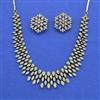 Cz Classic Necklace Set With 2 Tone Mehndi Rhodium Plating