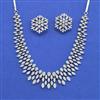 Cz Classic Necklace Set With 2 Tone Mehndi Rhodium Plating