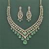 Cz Classic Necklace Set With Mehndi Plating