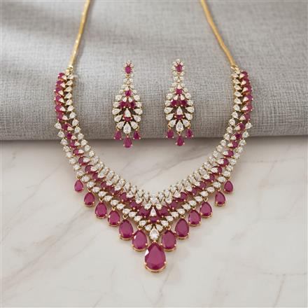 Cz Classic Necklace Set With Mehndi Plating