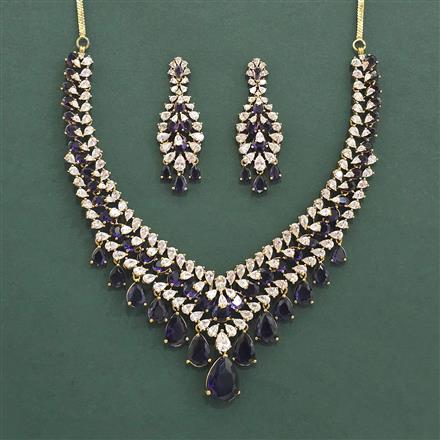 Cz Classic Necklace Set With Mehndi Plating