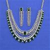 Cz Classic Necklace Set With Rhodium Plating