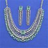 Cz Classic Necklace Set With Rhodium Plating