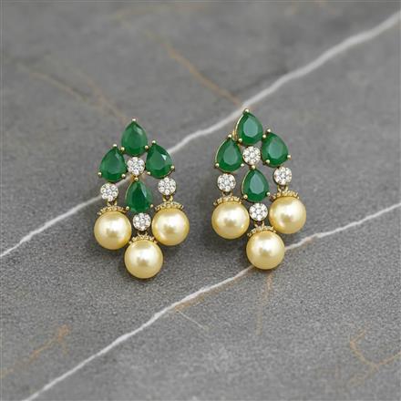 Cubic Zirconia Classic Earring With Mehndi Plating