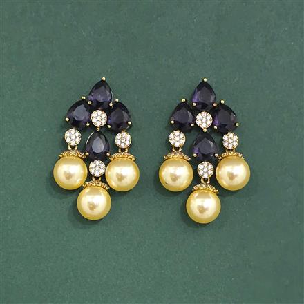 Cubic Zirconia Classic Earring With Mehndi Plating