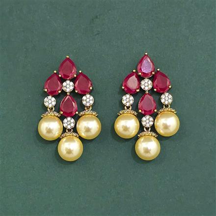 Cubic Zirconia Classic Earring With Mehndi Plating