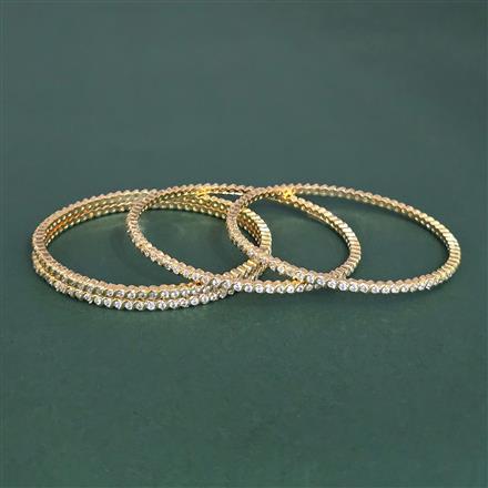 Cubic Zirconia Classic Bangles With Gold Plating