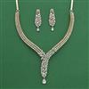 Cubic Zirconia Classic Necklace Set With Mehndi 2 Tone Rhodium Plating