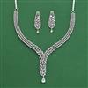 Cubic Zirconia Classic Necklace Set With Mehndi 2 Tone Rhodium Plating