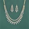 Cubic Zirconia Classic Necklace Set With 2 Tone Rhodium Plating